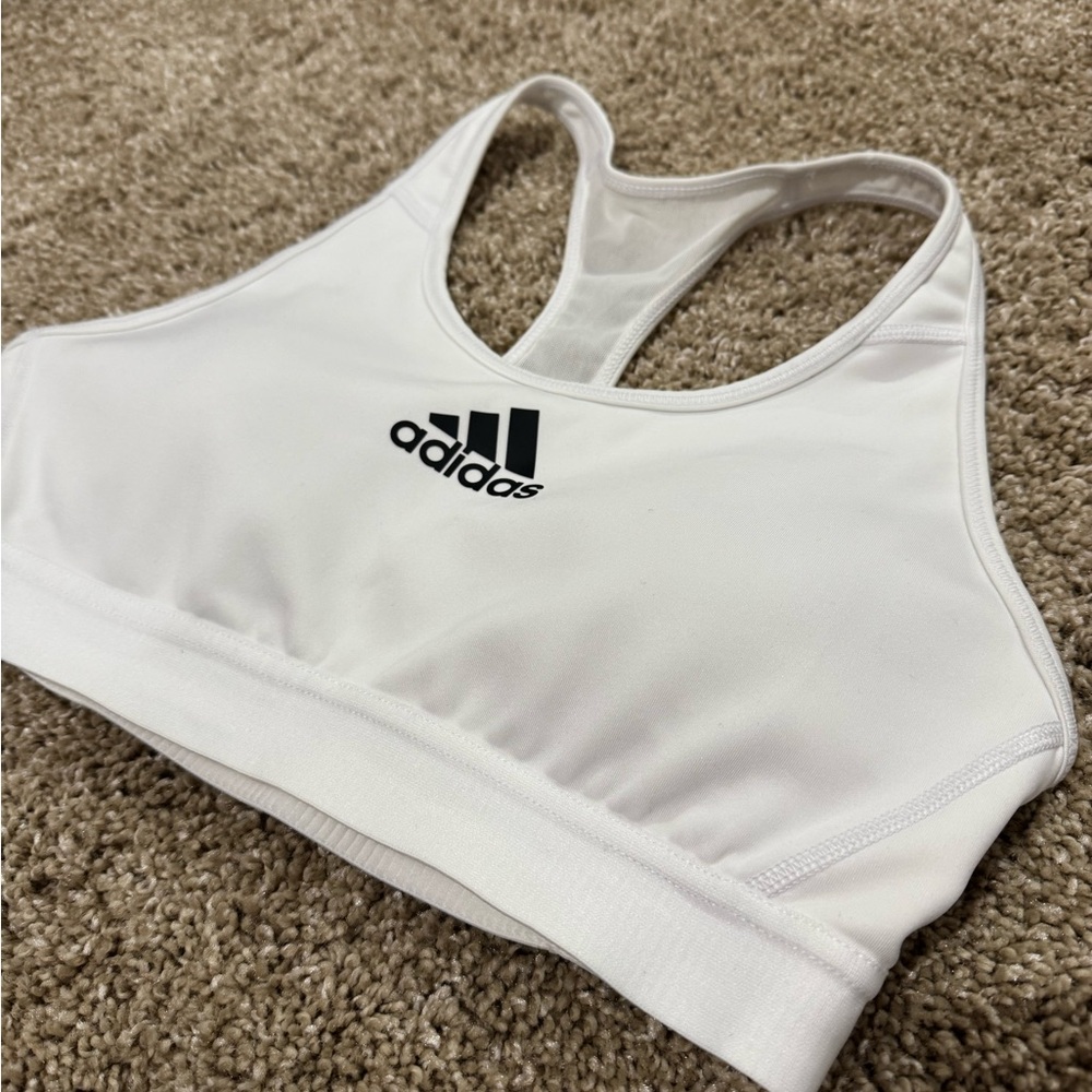 Adidas Women's White and Black Sports Bra Size M - Picture 2 of 4